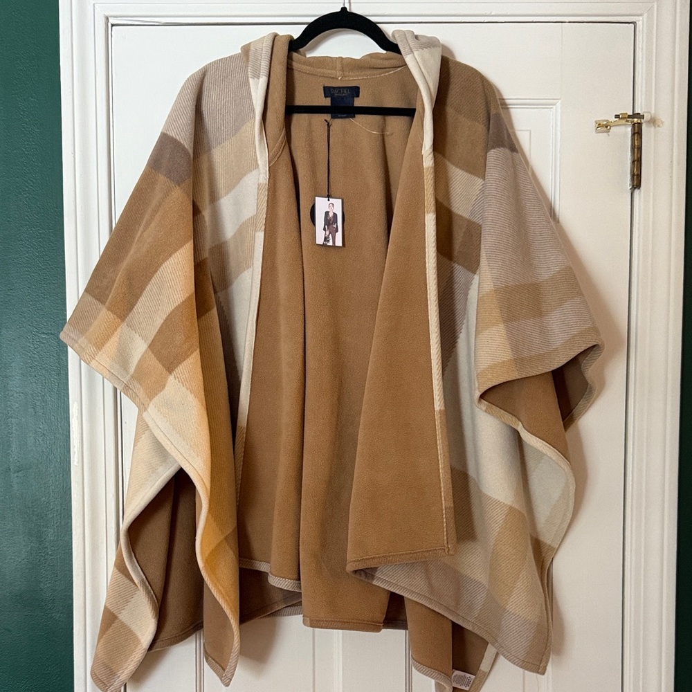 RACHEL Rachel Roy Beige Poncho with Navy Label NWT